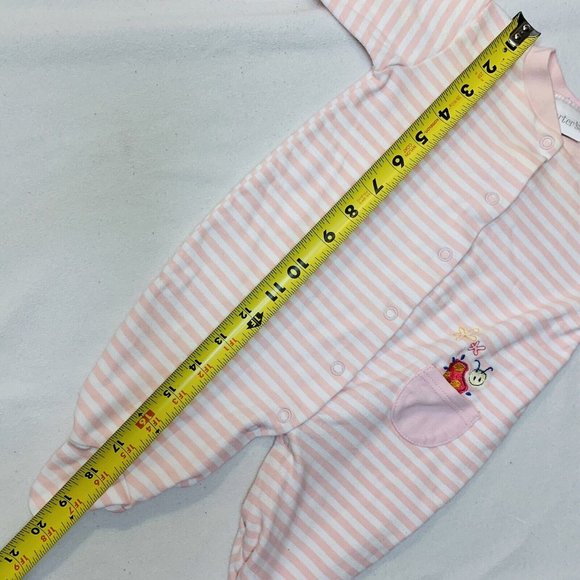 Vintage Carter’s Baby Girl 3-6 Month Striped Ladybug Footed Outfit Y2K - Picture 10 of 12